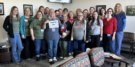 Staff show support for co-worker during family deployment