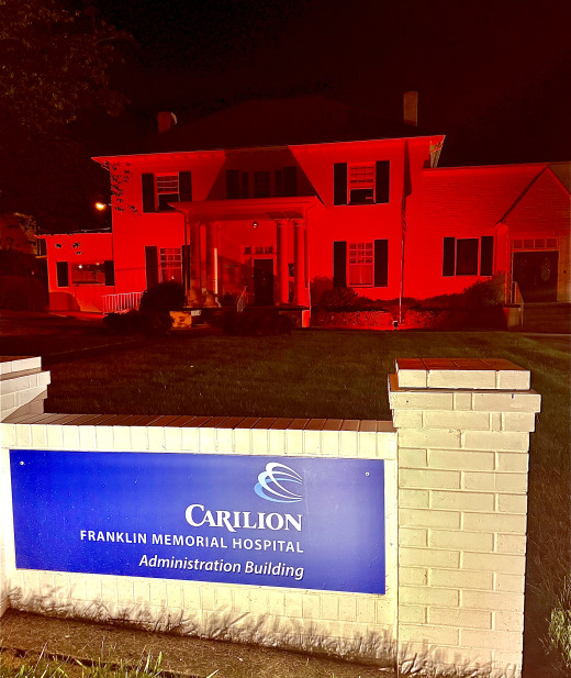 Red lights shined on the CFMH Administration Building to recognize Nurses Week.