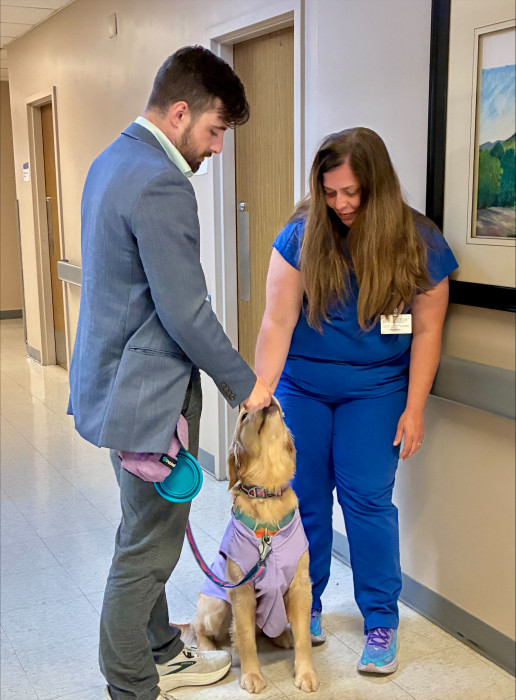 Meadow & Andrew visit with Tazewell staff