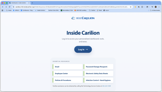 IC.org log-in screen