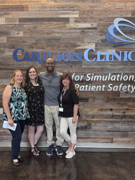 Faculty and Admin: Dr. Roberta Pritchard, Emily Faris, Dr. Lu Ojeifo, and Tammie Tuck at Carilion Clinic Center for Simulation, Research and Patient Safety