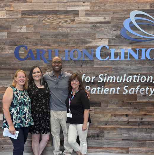 Faculty and Admin: Dr. Roberta Pritchard, Emily Faris, Dr. Lu Ojeifo, and Tammie Tuck at Carilion Clinic Center for Simulation, Research and Patient Safety