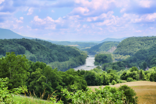the New River and mountains