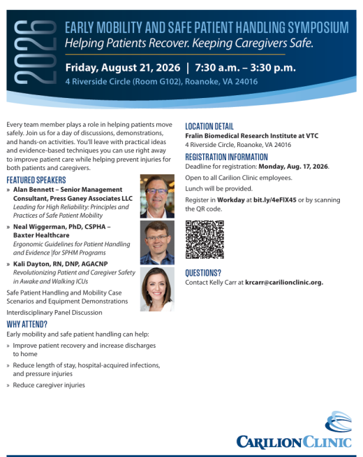 Early Mobility Symposium Flyer