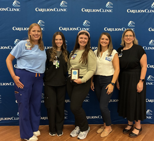 Katie Hayes, Unit Director; Lacie Sears, Nurse Extern; Jessica King, RN Mentor; Brittany Ashwell, Workforce Development Manager; Kristin Crouse, Workforce Development Director