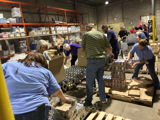 Trying to keep up with the steady flow of boxes coming down the line