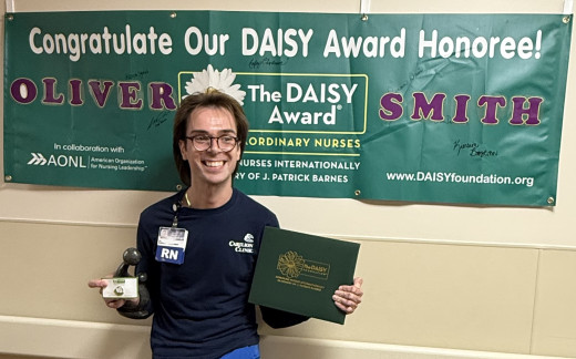 Oliver Smith, RN CRBH Emergency Room receives DAISY AWARD