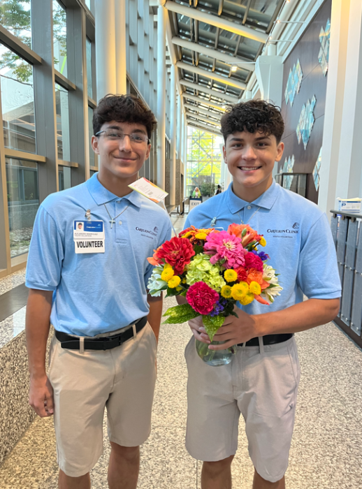 Youth Volunteers Deliver Flowers